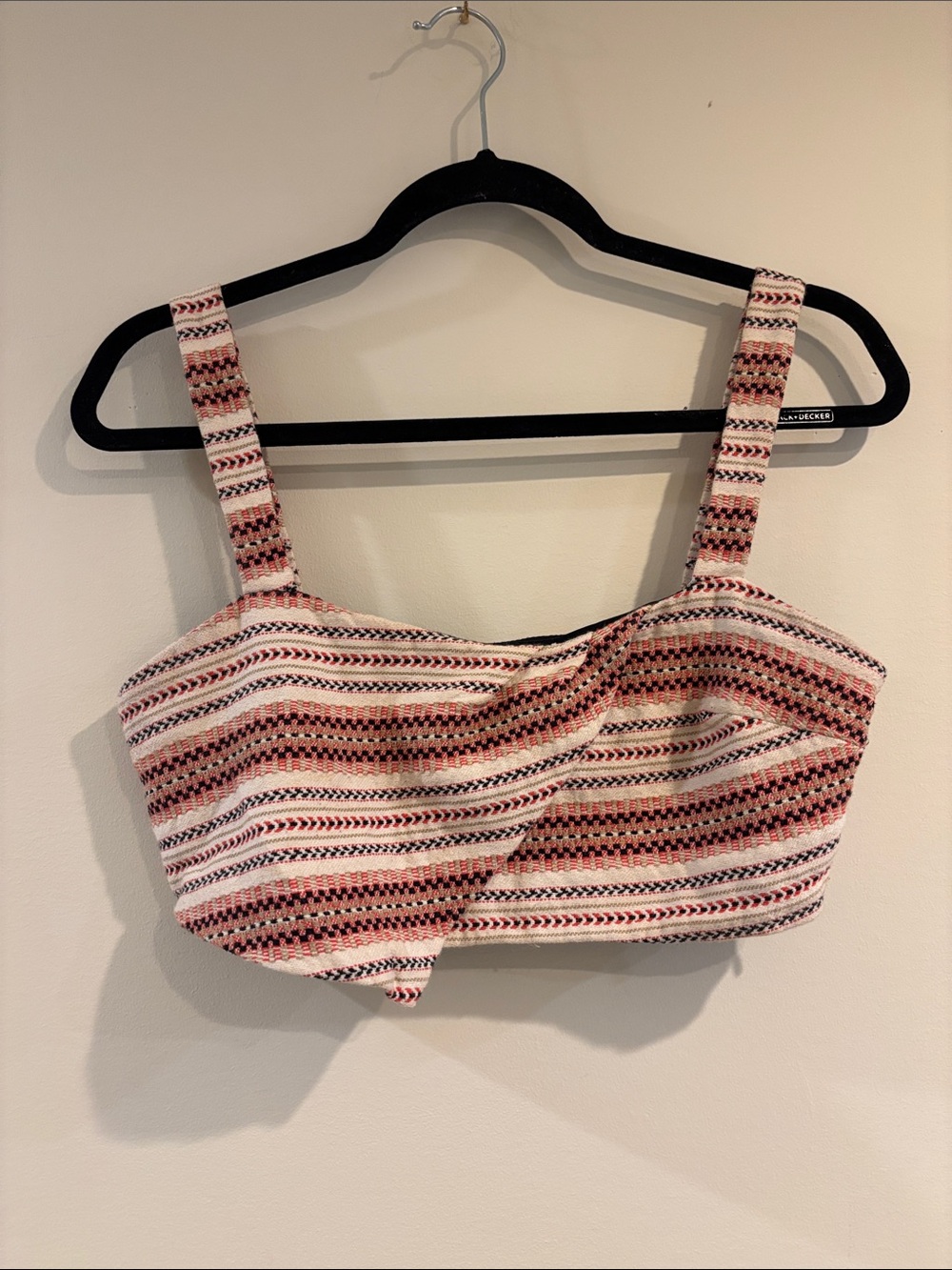 Zara Pink, White & Black Striped Cropped Tank